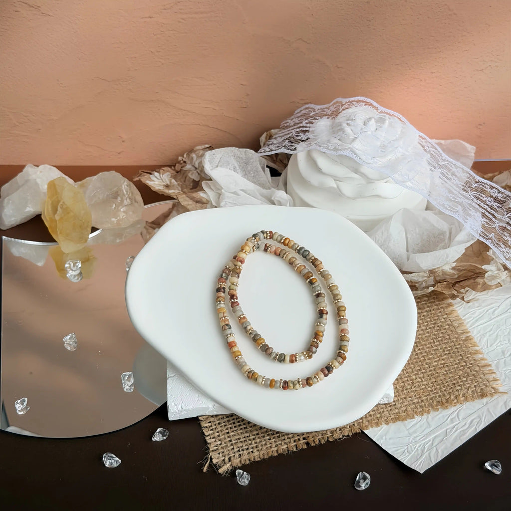 Tawny Agate Double Wrap Bracelet