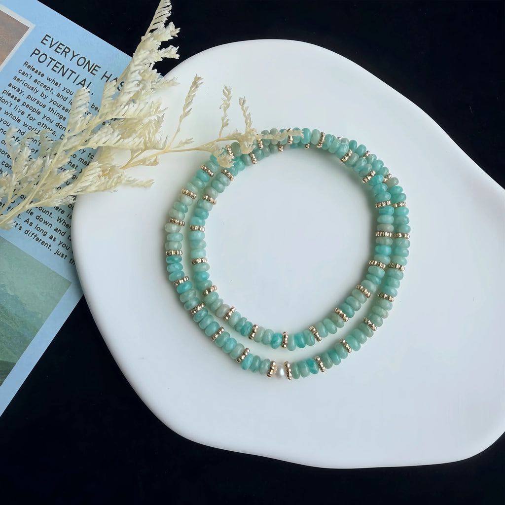Glacier Amazonite Double Wrap Bracelet