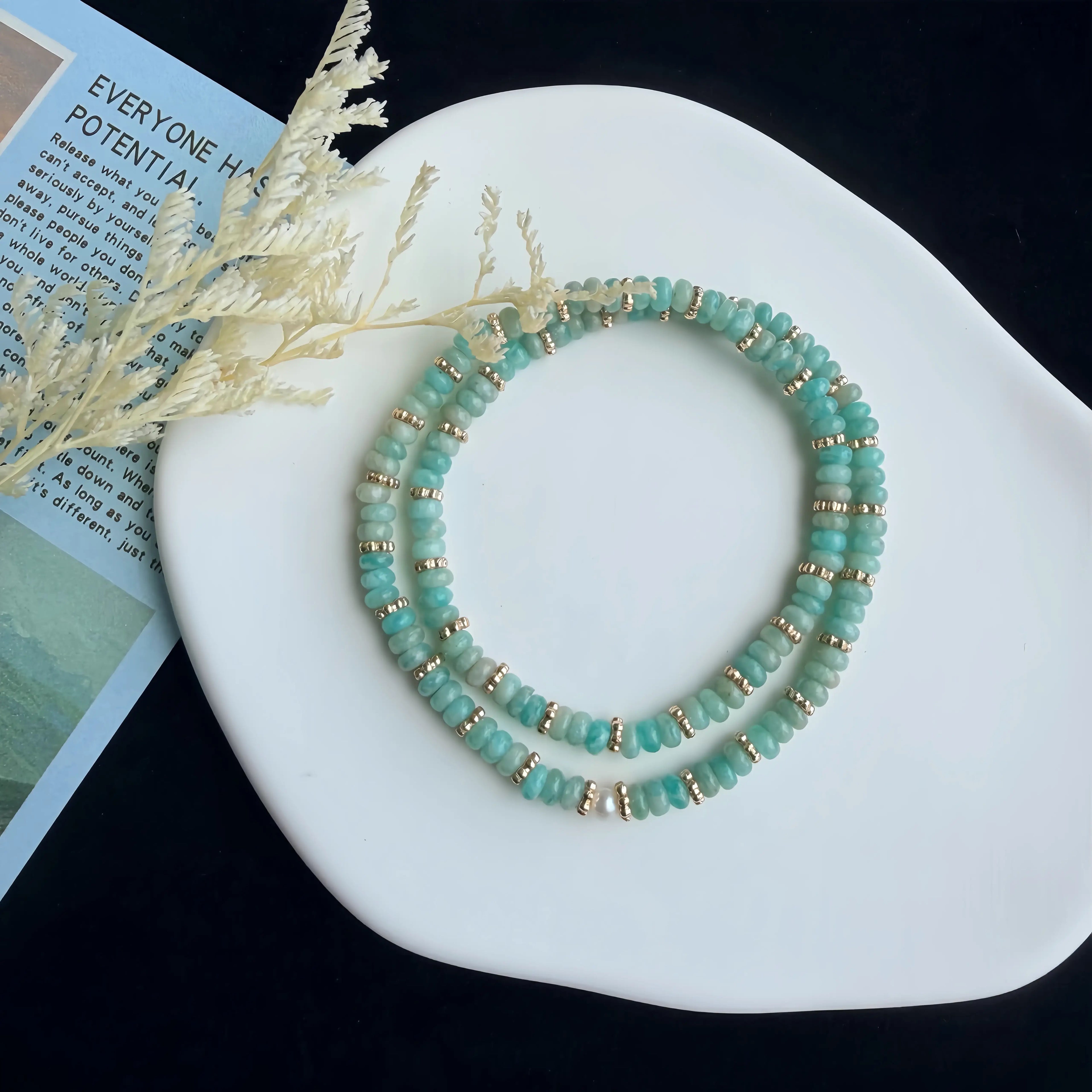 Glacier Amazonite Double Wrap Bracelet