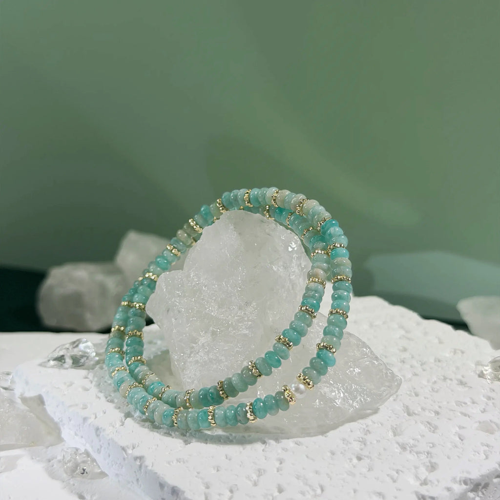 Glacier Amazonite Double Wrap Bracelet