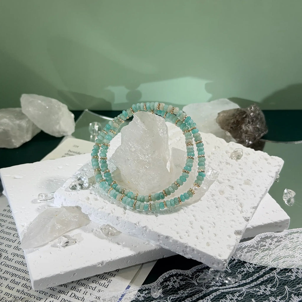 Glacier Amazonite Double Wrap Bracelet