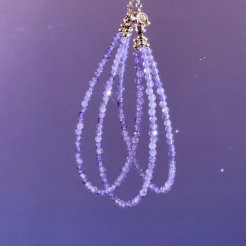 Lavender Amethyst Triple Wrap Bracelet