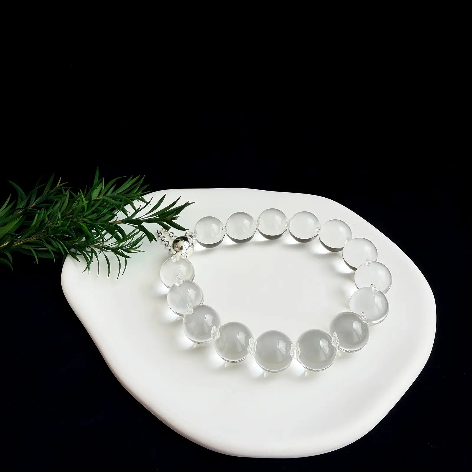 Clear Quartz V-Drilled Bracelet