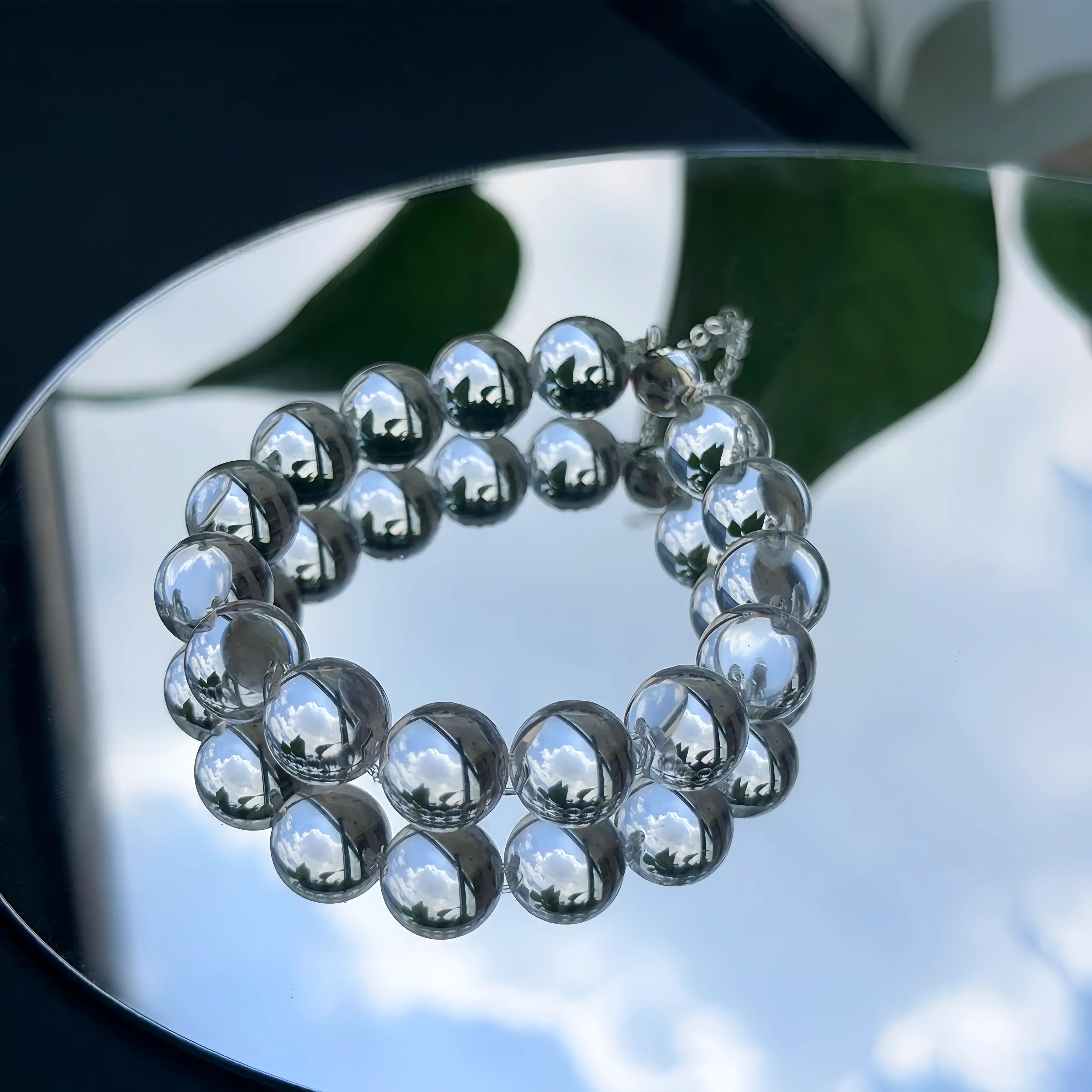 Clear Quartz V-Drilled Bracelet
