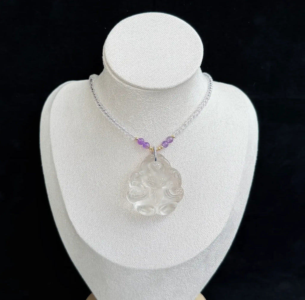 Moonlight Clear Quartz‌ Fox Necklace
