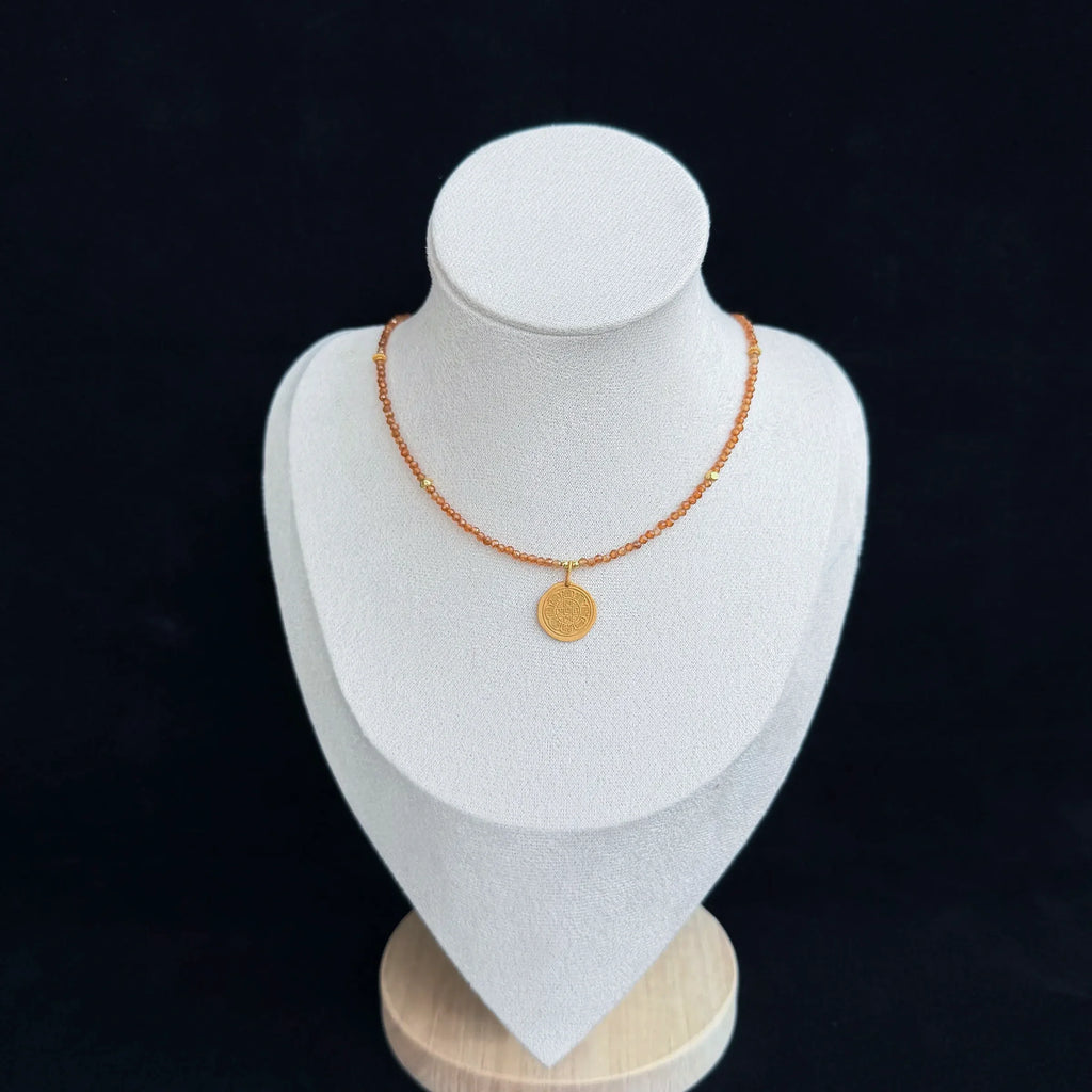 Orange Garnet Five Elements Necklace