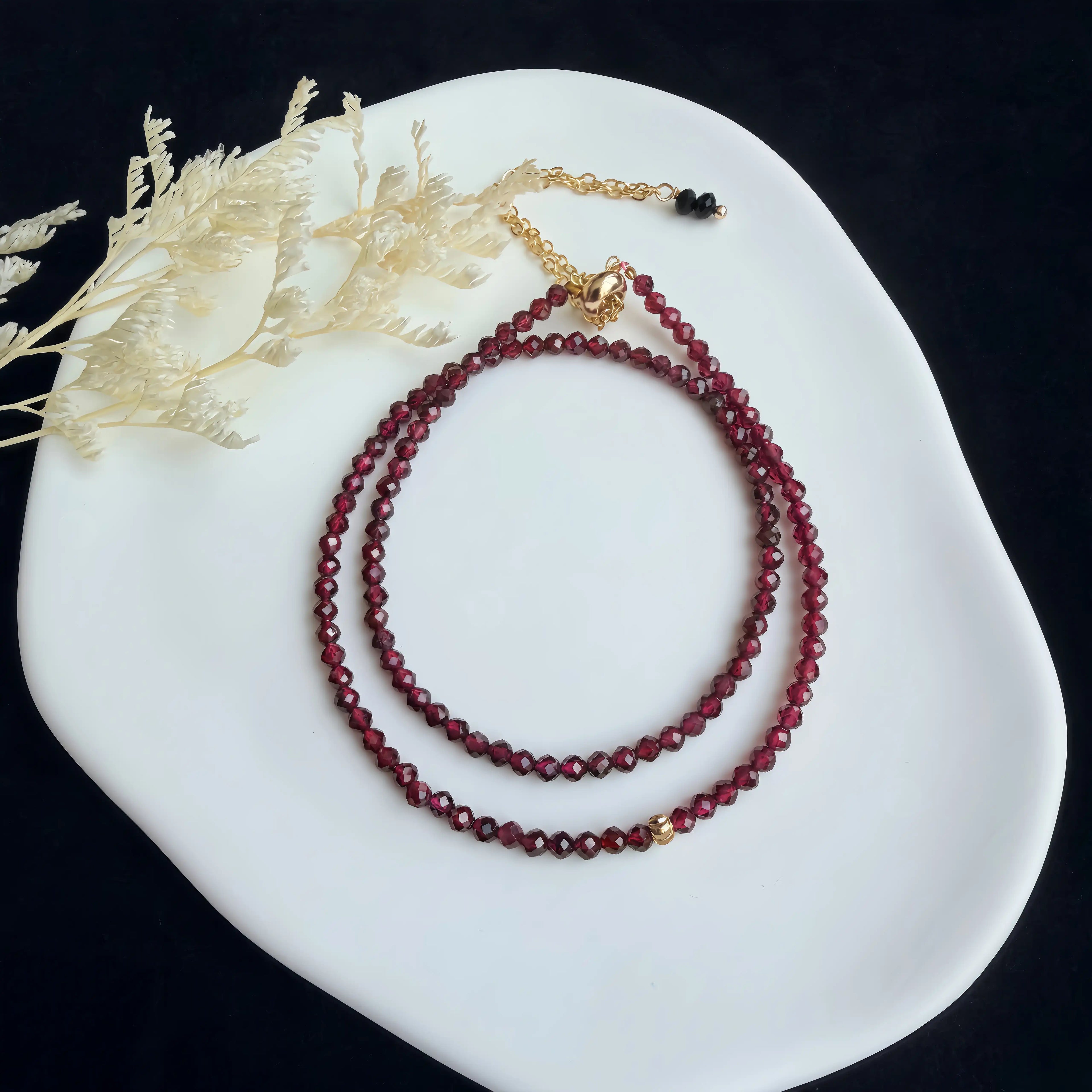 Dark Lord Garnet Double Wrap Bracelet
