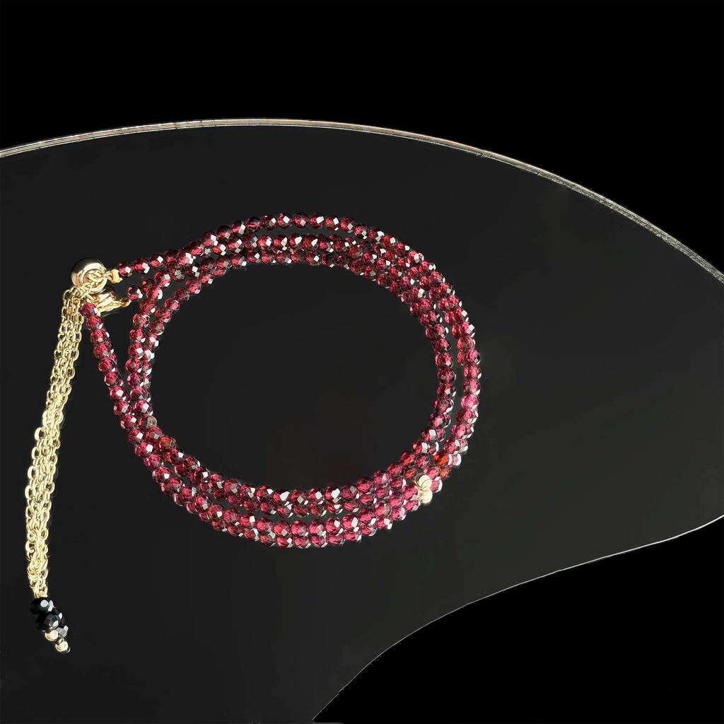 Dark Lord Garnet Double Wrap Bracelet