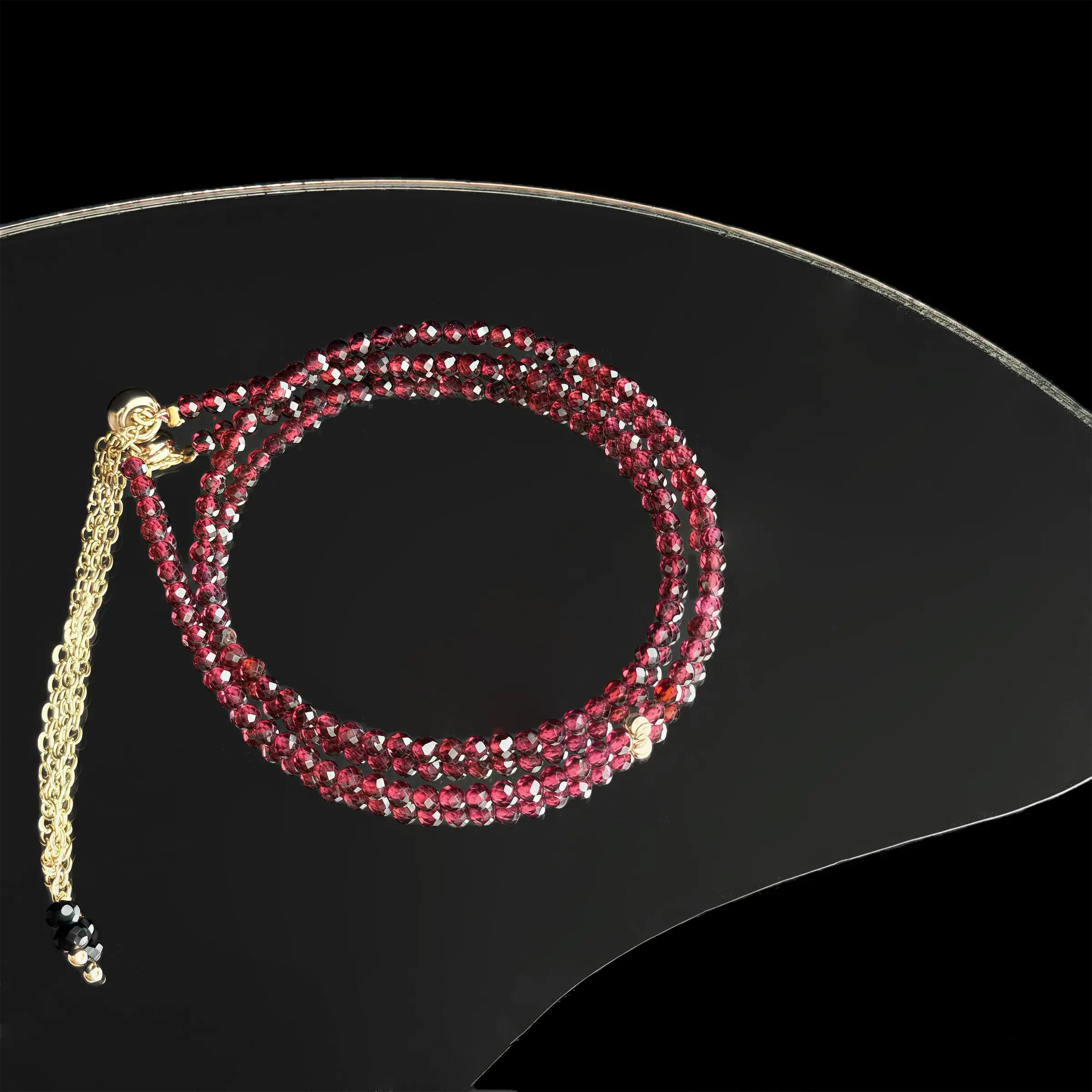 Dark Lord Garnet Double Wrap Bracelet