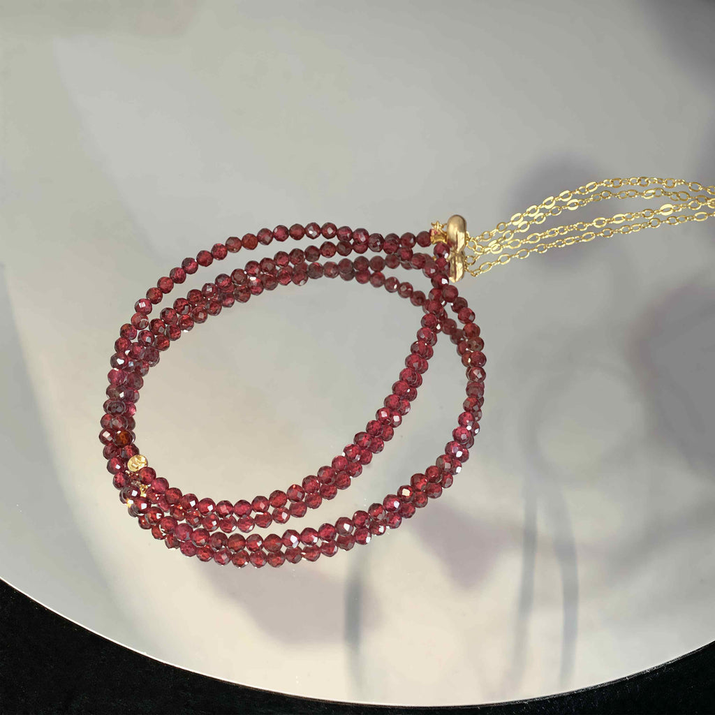 Dark Lord Garnet Double Wrap Bracelet