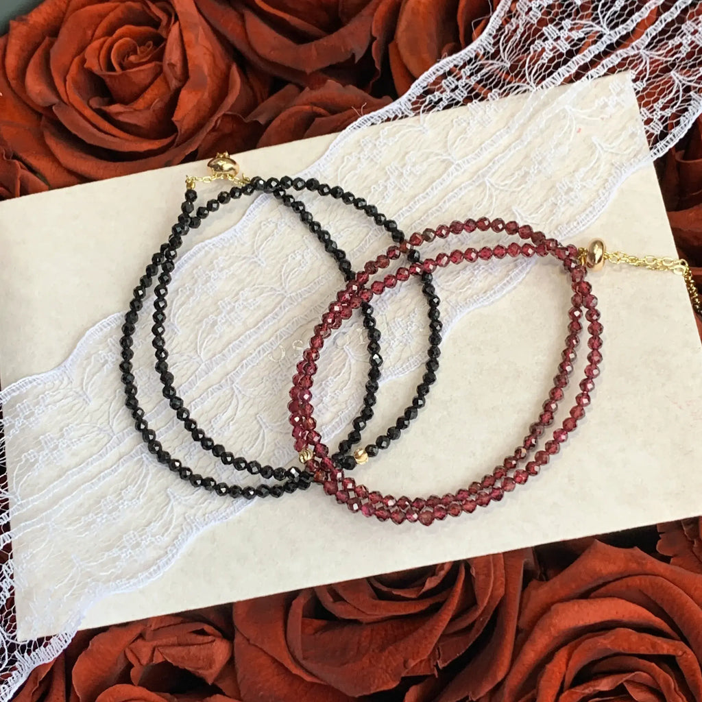 Dark Lord Garnet Double Wrap Bracelet