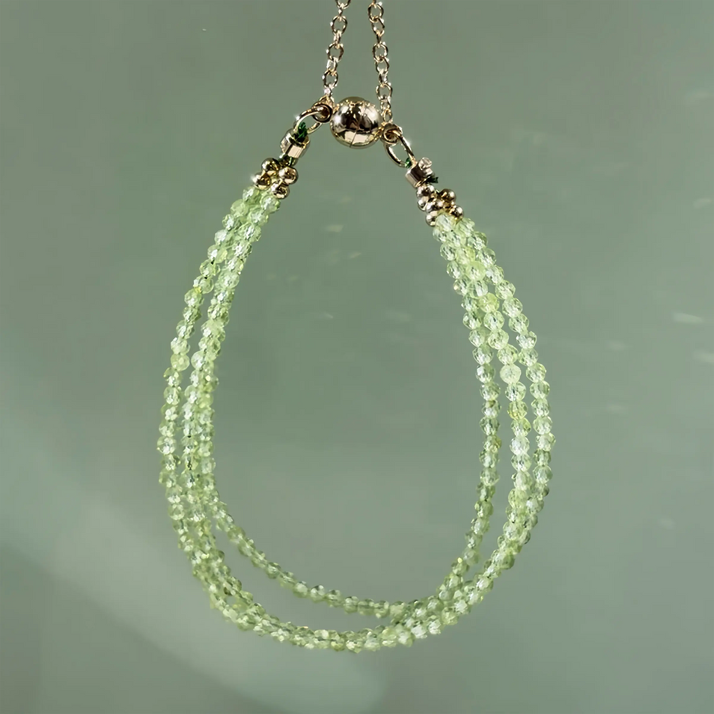 Lime Peridot Triple Wrap Bracelet