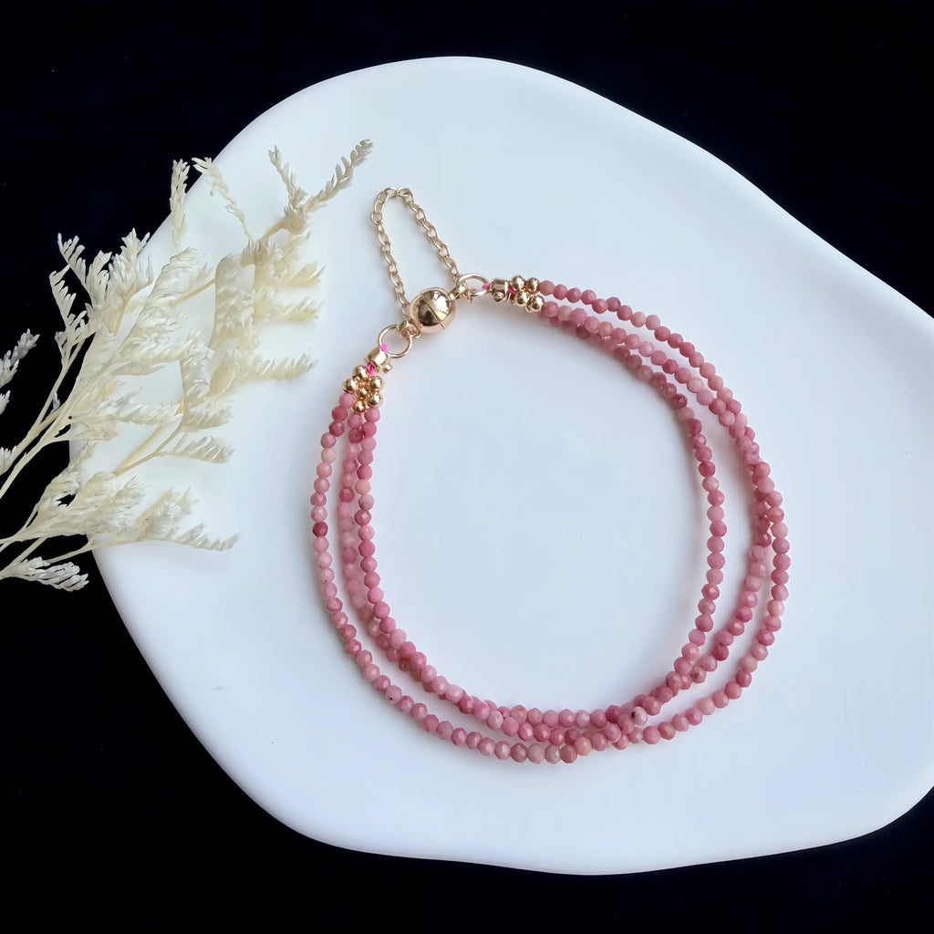Rhodonite Triple Wrap Bracelet