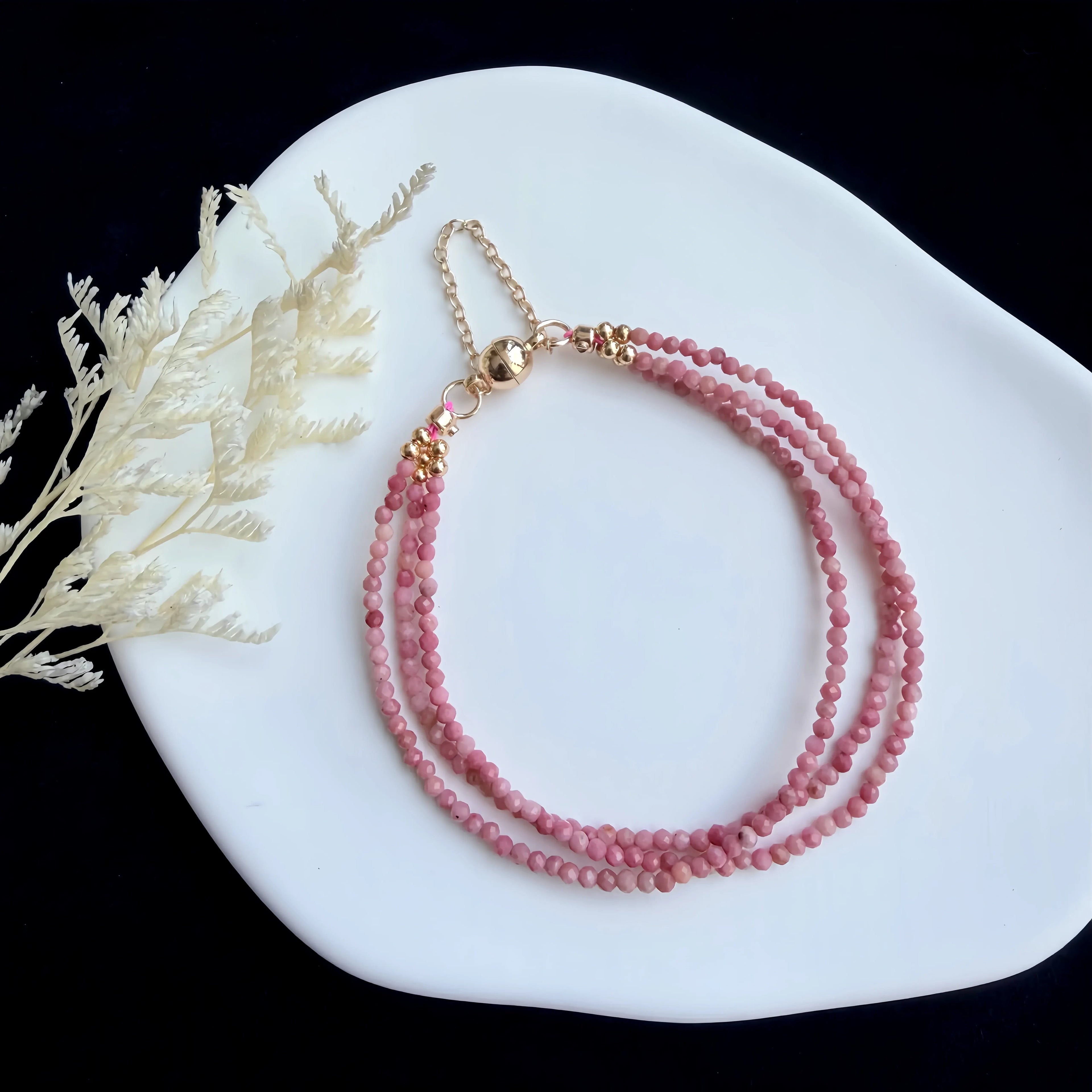 Rhodonite Triple Wrap Bracelet