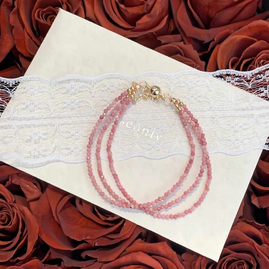 Rhodonite Triple Wrap Bracelet