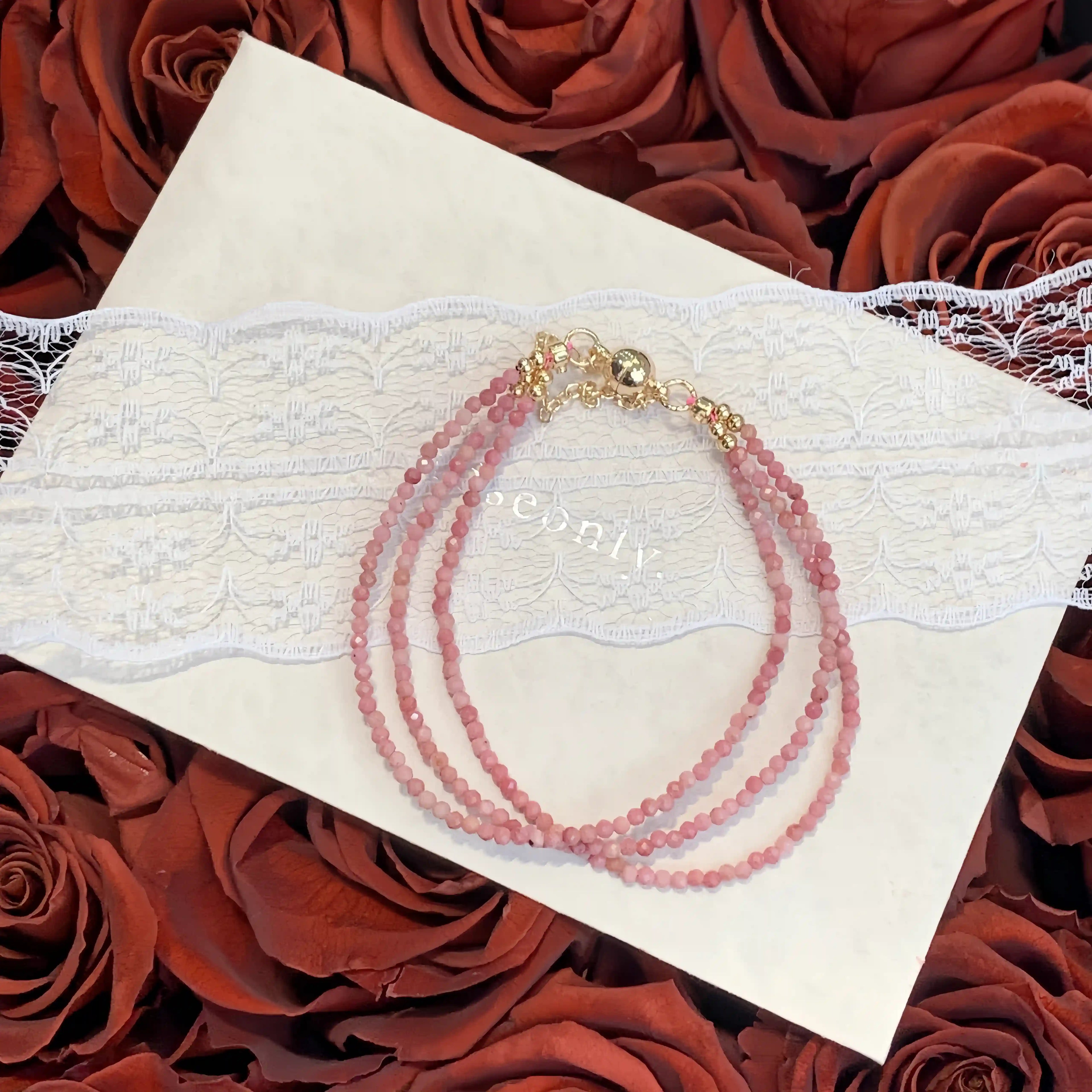 Rhodonite Triple Wrap Bracelet