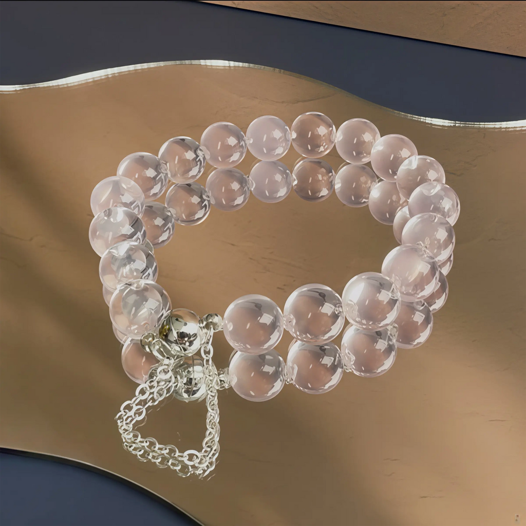 Rose Quartz V-Drilled Bracelet