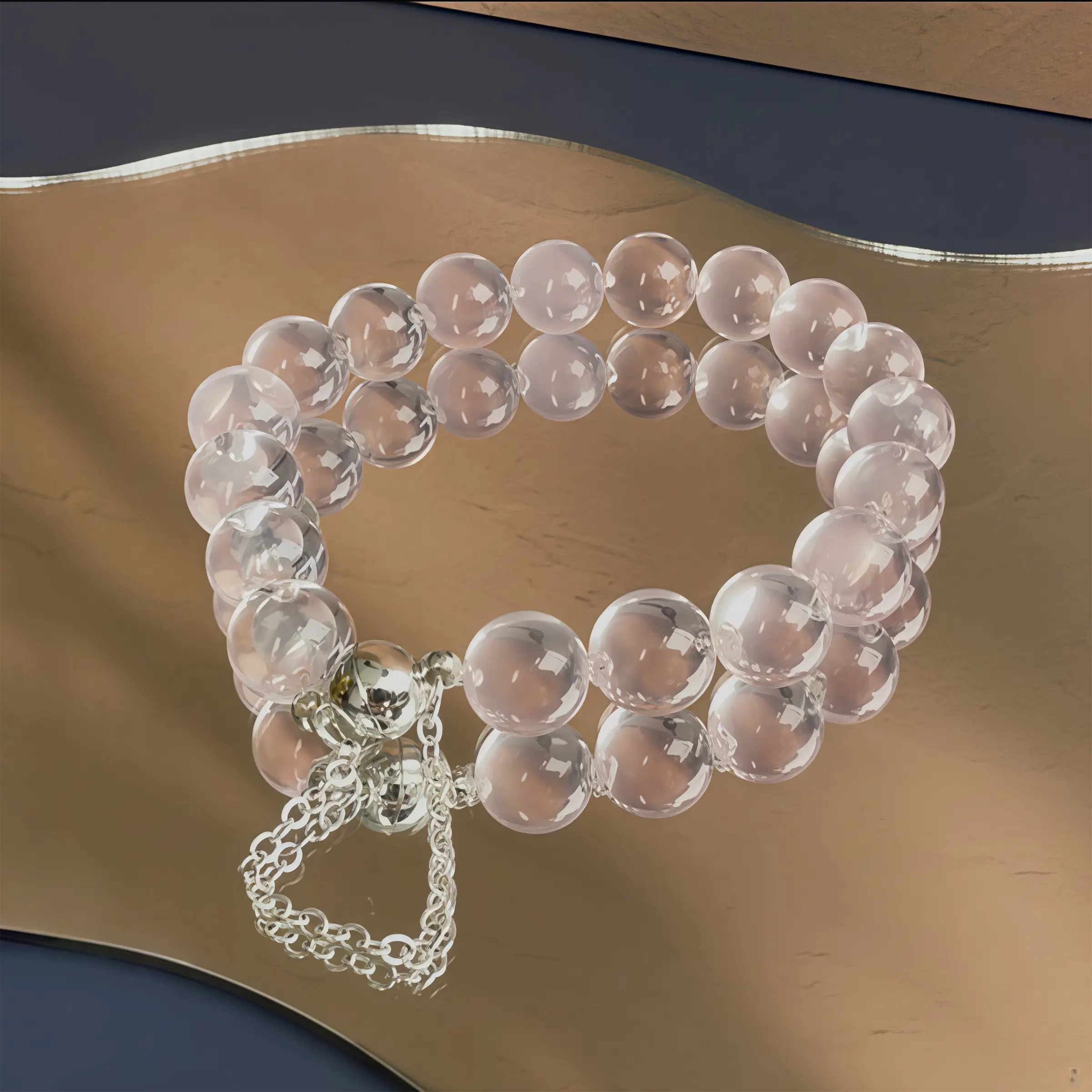 Rose Quartz V-Drilled Bracelet