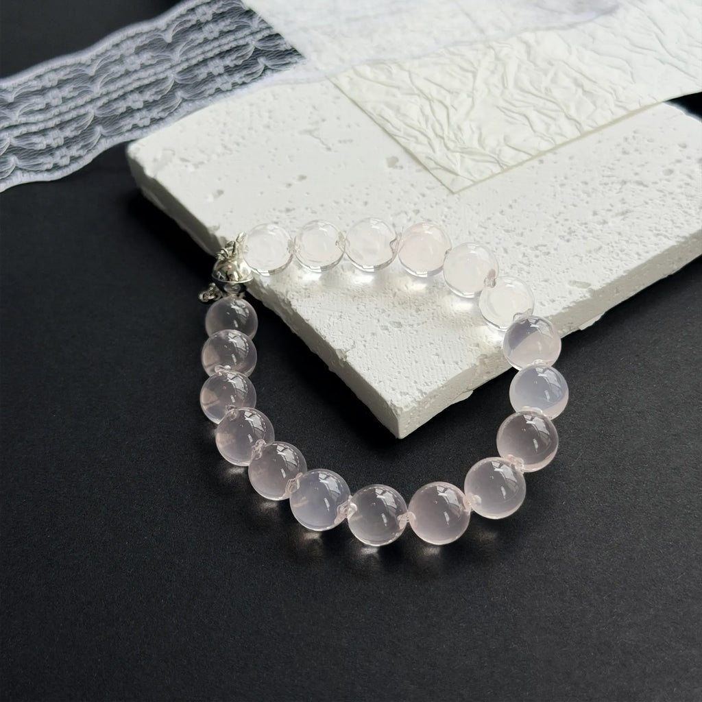 Rose Quartz V-Drilled Bracelet