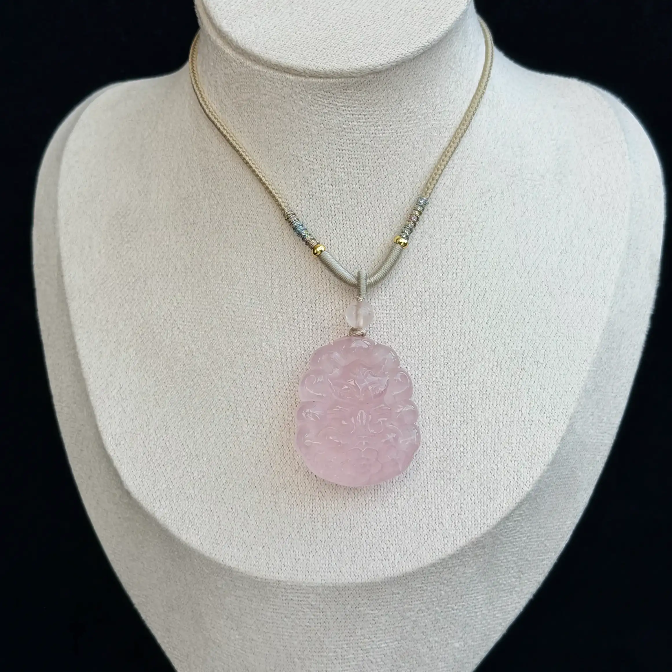 Rose Quartz Spirit Fox Necklace