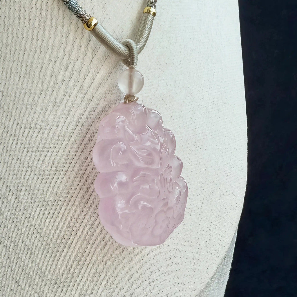Rose Quartz Spirit Fox Necklace