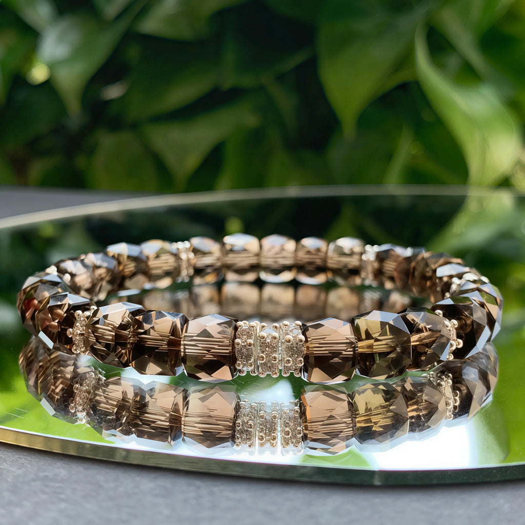 Sparkly Dark Smoky Quartz Bracelet