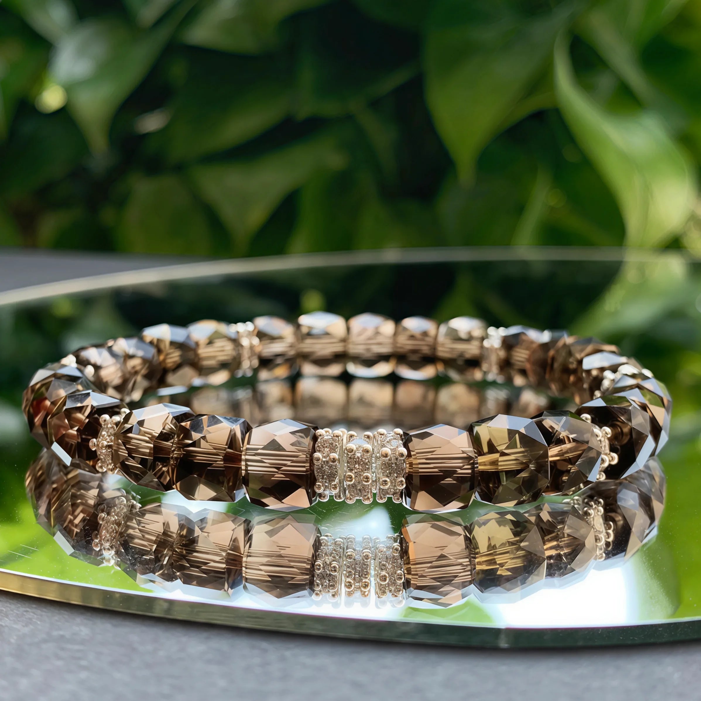Sparkly Dark Smoky Quartz Bracelet