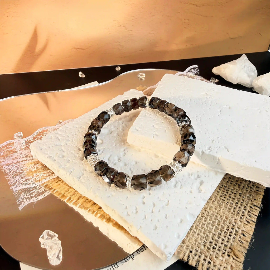 Sparkly Dark Smoky Quartz Bracelet