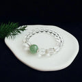 Green Strawberry Quartz & Clear Quartz Bracelet