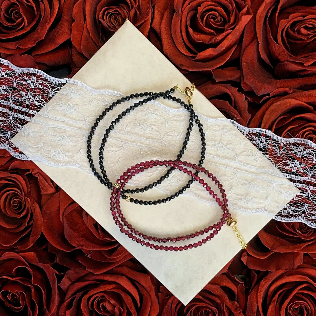Midnight Black Tourmaline Double Wrap Bracelet